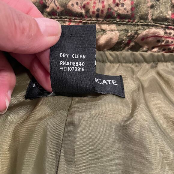 Vintage Petite Sophisticate Vest Large green paisley adjustable waist zip up - Picture 3 of 16